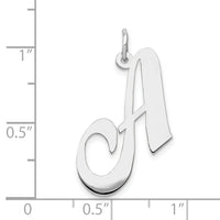 14k White Gold Large Fancy Script Letter A Initial Charm-YC655A