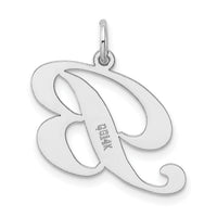 14k White Gold Large Fancy Script Letter B Initial Charm-YC655B
