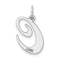 14k White Gold Large Fancy Script Letter C Initial Charm-YC655C