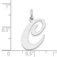 14k White Gold Large Fancy Script Letter C Initial Charm-YC655C