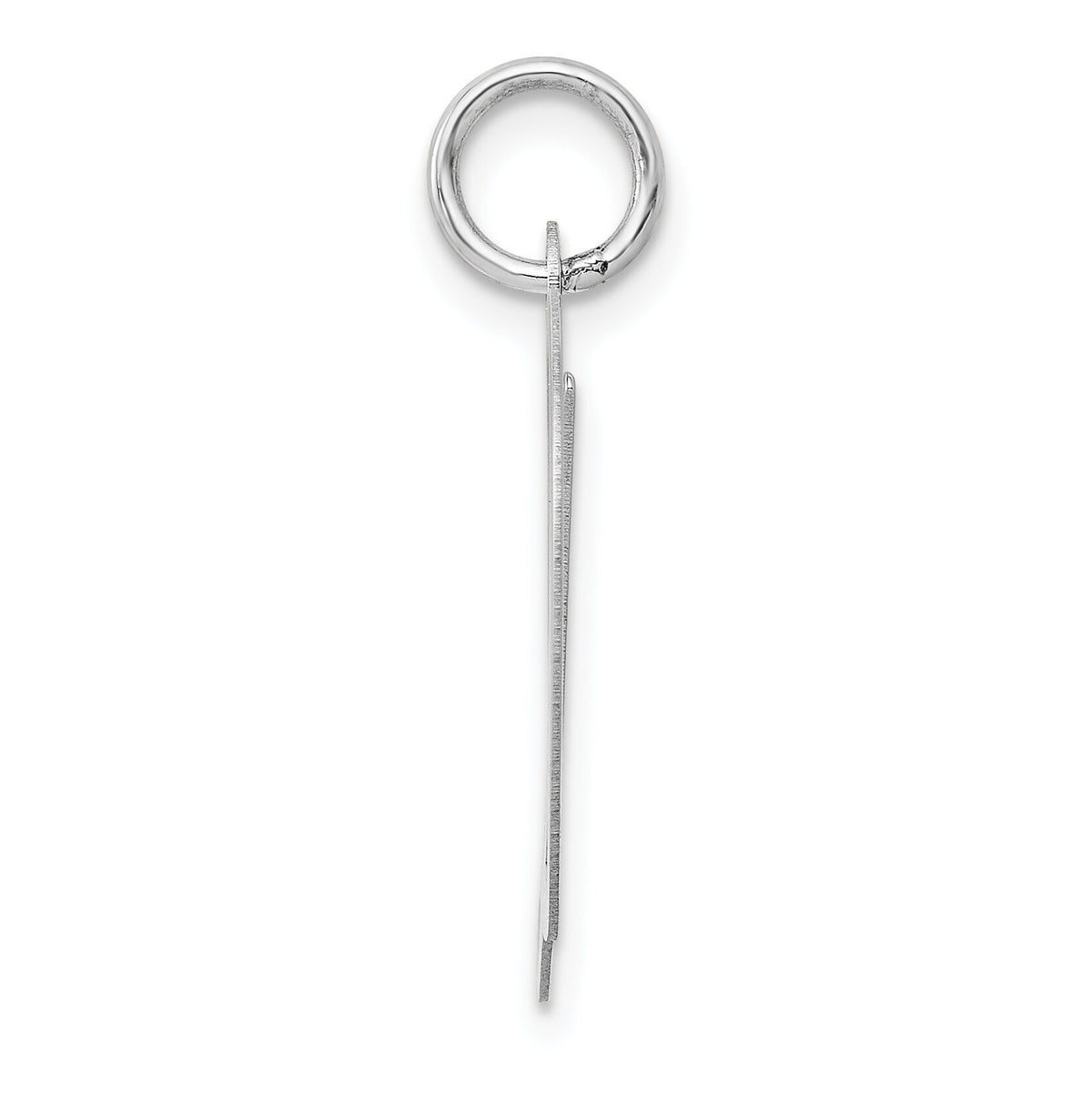 14k White Gold Large Fancy Script Letter D Initial Charm-YC655D