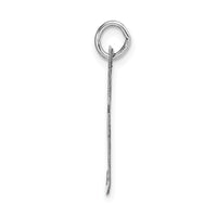 14k White Gold Large Fancy Script Letter F Initial Charm-YC655F