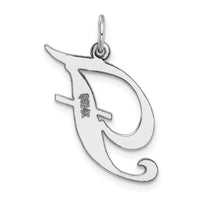 14k White Gold Large Fancy Script Letter F Initial Charm-YC655F