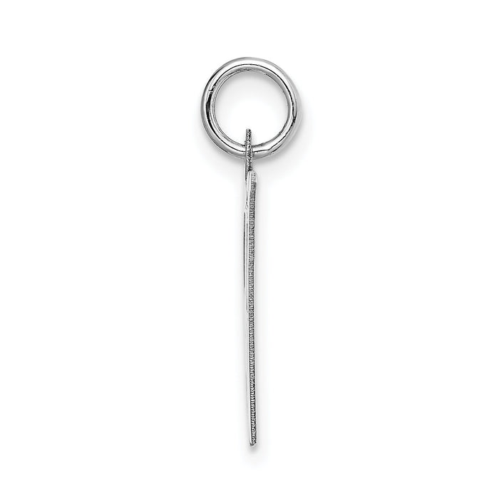 14k White Gold Large Fancy Script Letter H Initial Charm-YC655H