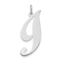 14k White Gold Large Fancy Script Letter I Initial Charm-YC655I
