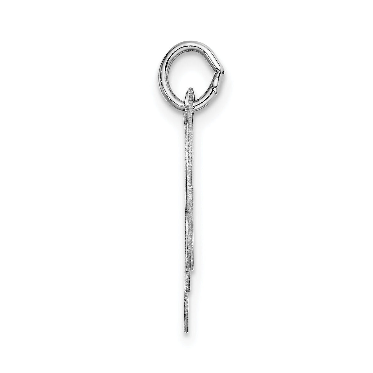 14k White Gold Large Fancy Script Letter M Initial Charm-YC655M