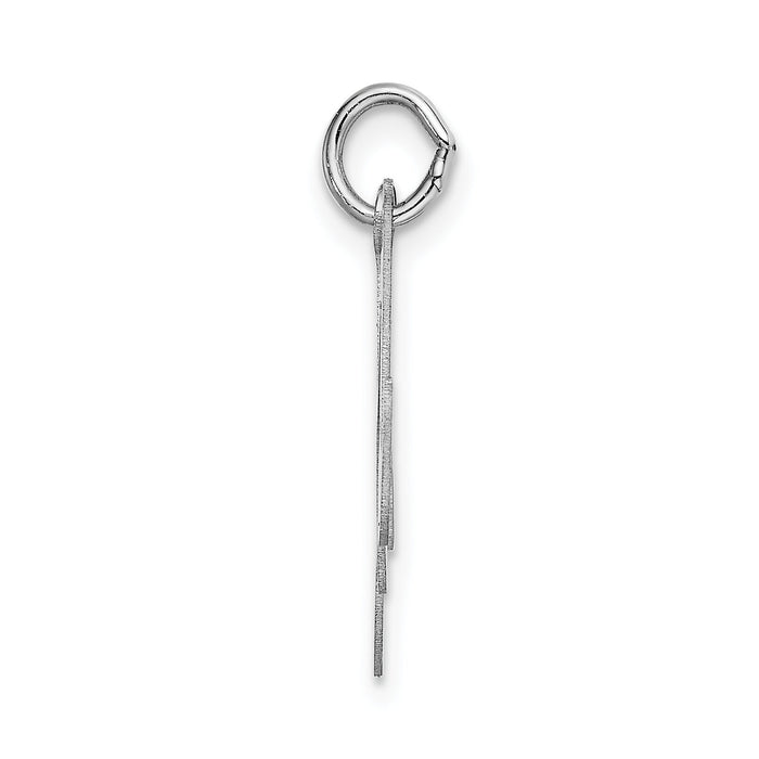 14k White Gold Large Fancy Script Letter M Initial Charm-YC655M