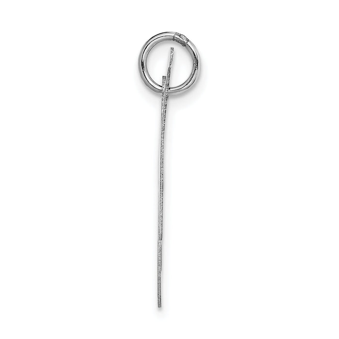 14k White Gold Large Fancy Script Letter N Initial Charm-YC655N