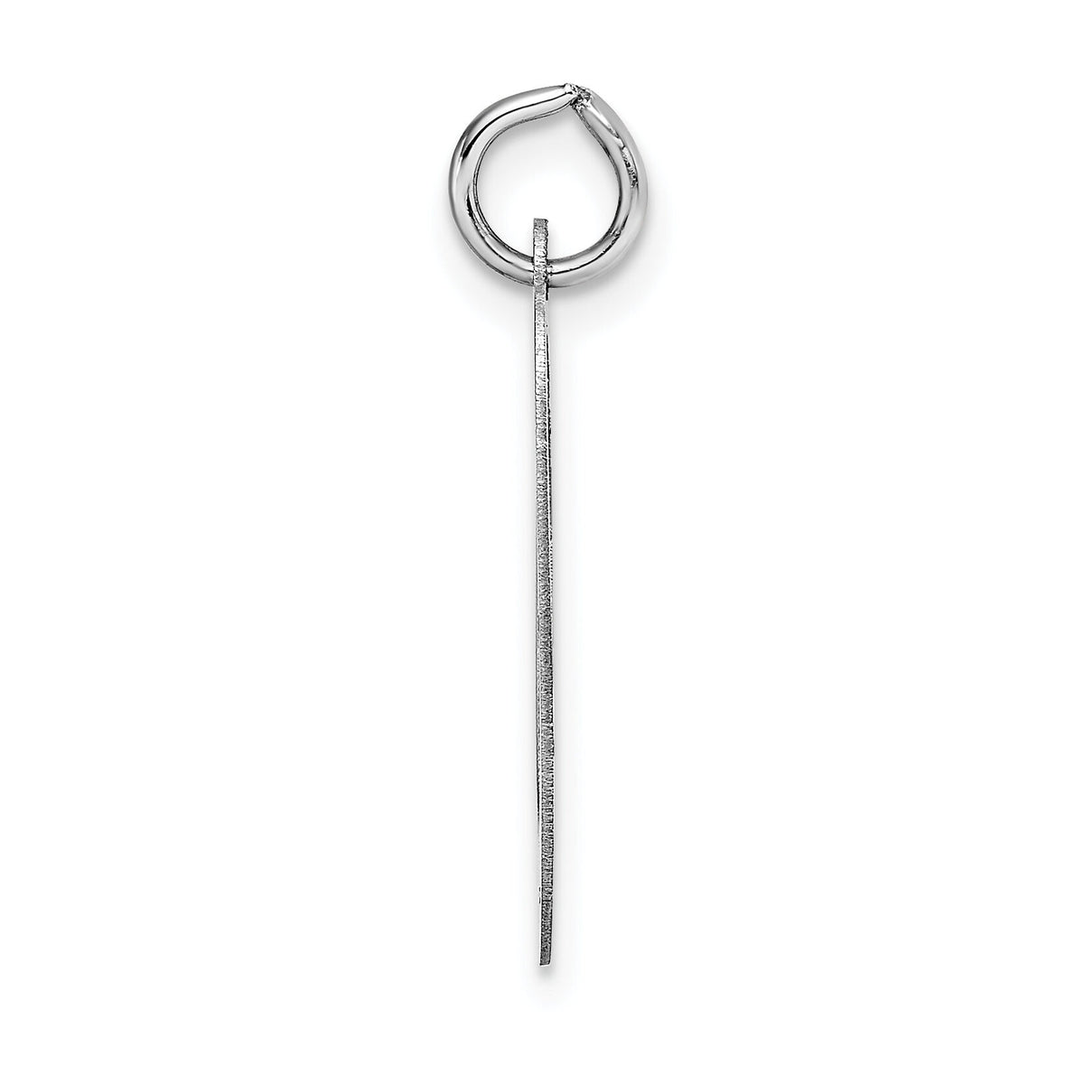 14k White Gold Large Fancy Script Letter O Initial Charm-YC655O