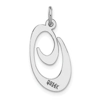 14k White Gold Large Fancy Script Letter O Initial Charm-YC655O