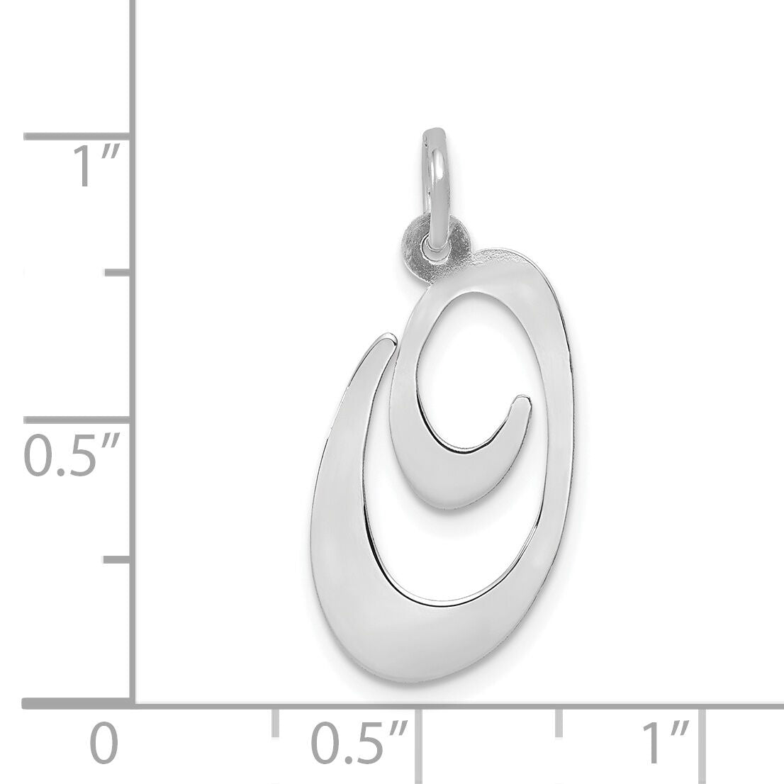 14k White Gold Large Fancy Script Letter O Initial Charm-YC655O