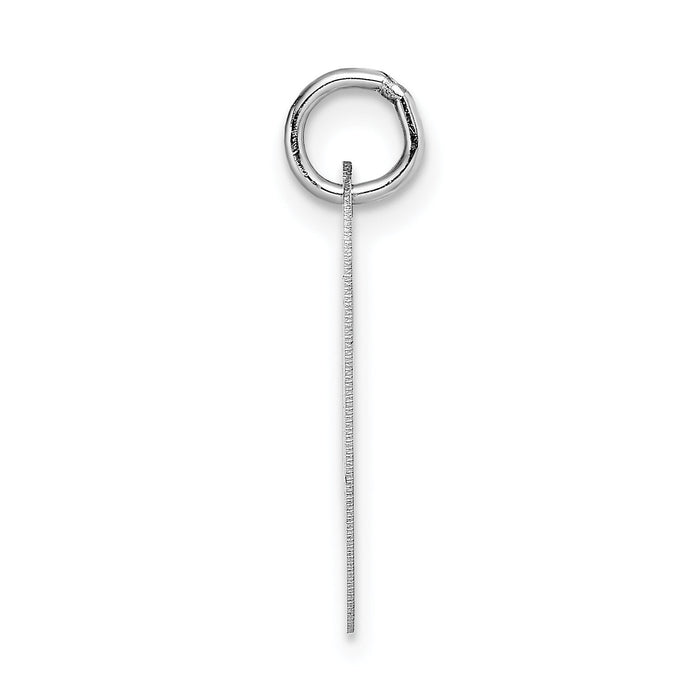 14k White Gold Large Fancy Script Letter V Initial Charm-YC655V