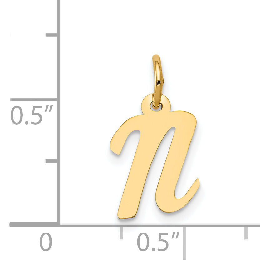14k Small Script Letter N Initial Charm-YC658N
