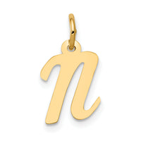 14k Small Script Letter N Initial Charm-YC658N