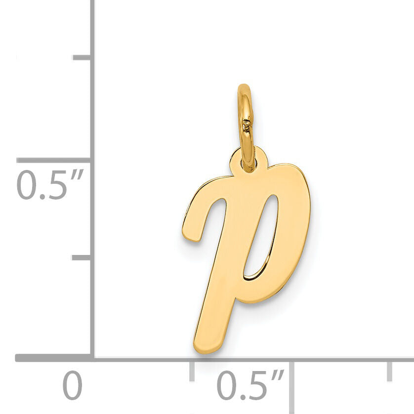 14k Small Script Letter P Initial Charm-YC658P
