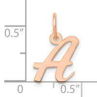 14k Rose Gold Small Script Letter A Initial Charm-YC658RA