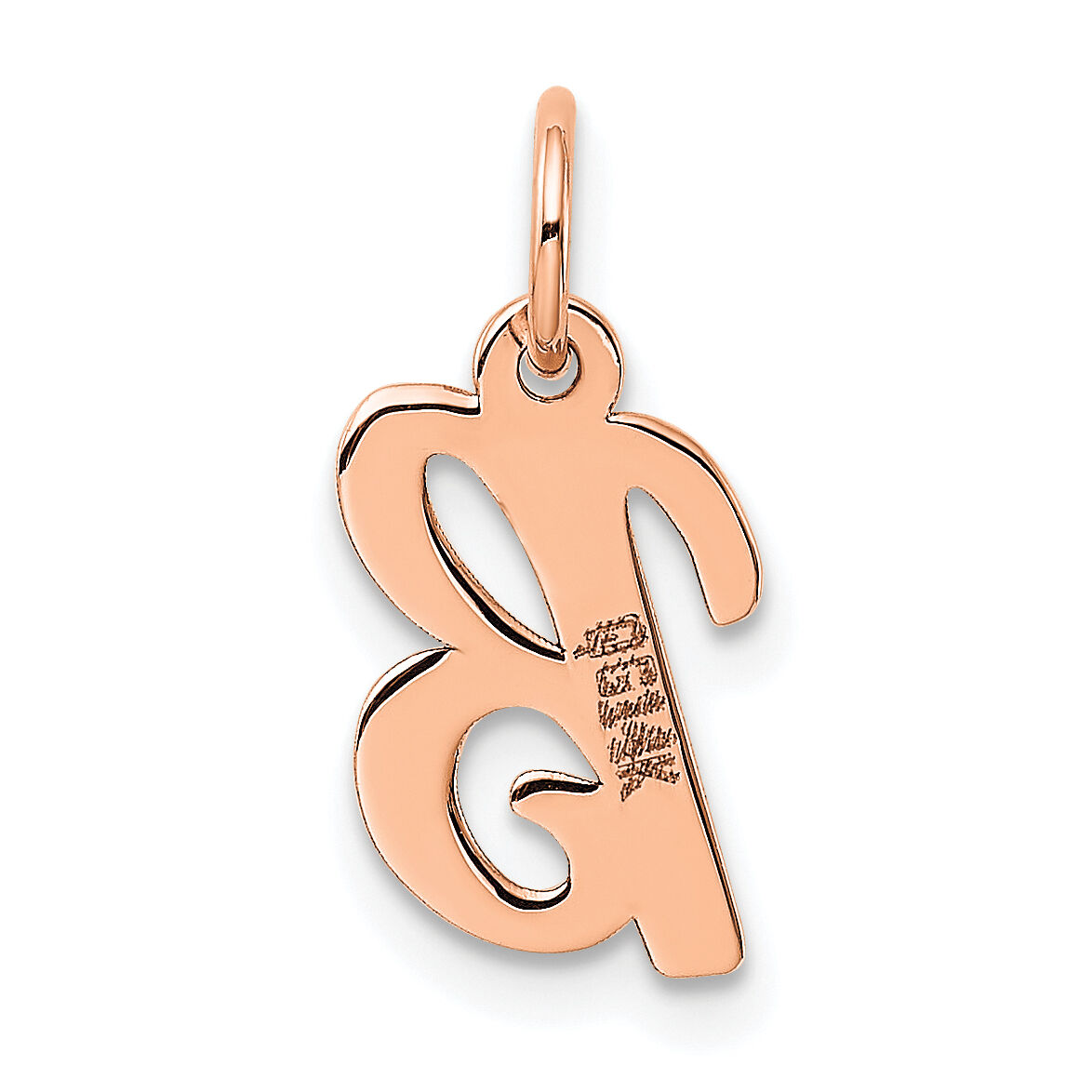14k Rose Gold Small Script Letter B Initial Charm-YC658RB