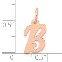14k Rose Gold Small Script Letter B Initial Charm-YC658RB