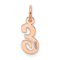 14k Rose Gold Small Script Letter E Initial Charm-YC658RE