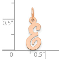 14k Rose Gold Small Script Letter E Initial Charm-YC658RE