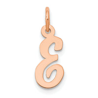 14k Rose Gold Small Script Letter E Initial Charm-YC658RE