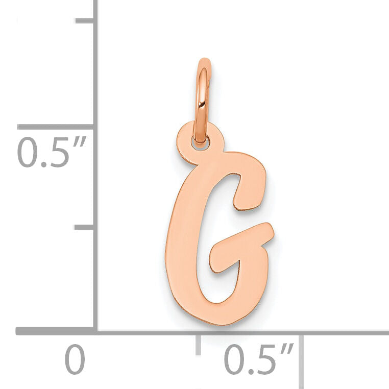 14k Rose Gold Small Script Letter G Initial Charm-YC658RG