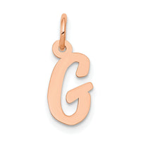14k Rose Gold Small Script Letter G Initial Charm-YC658RG