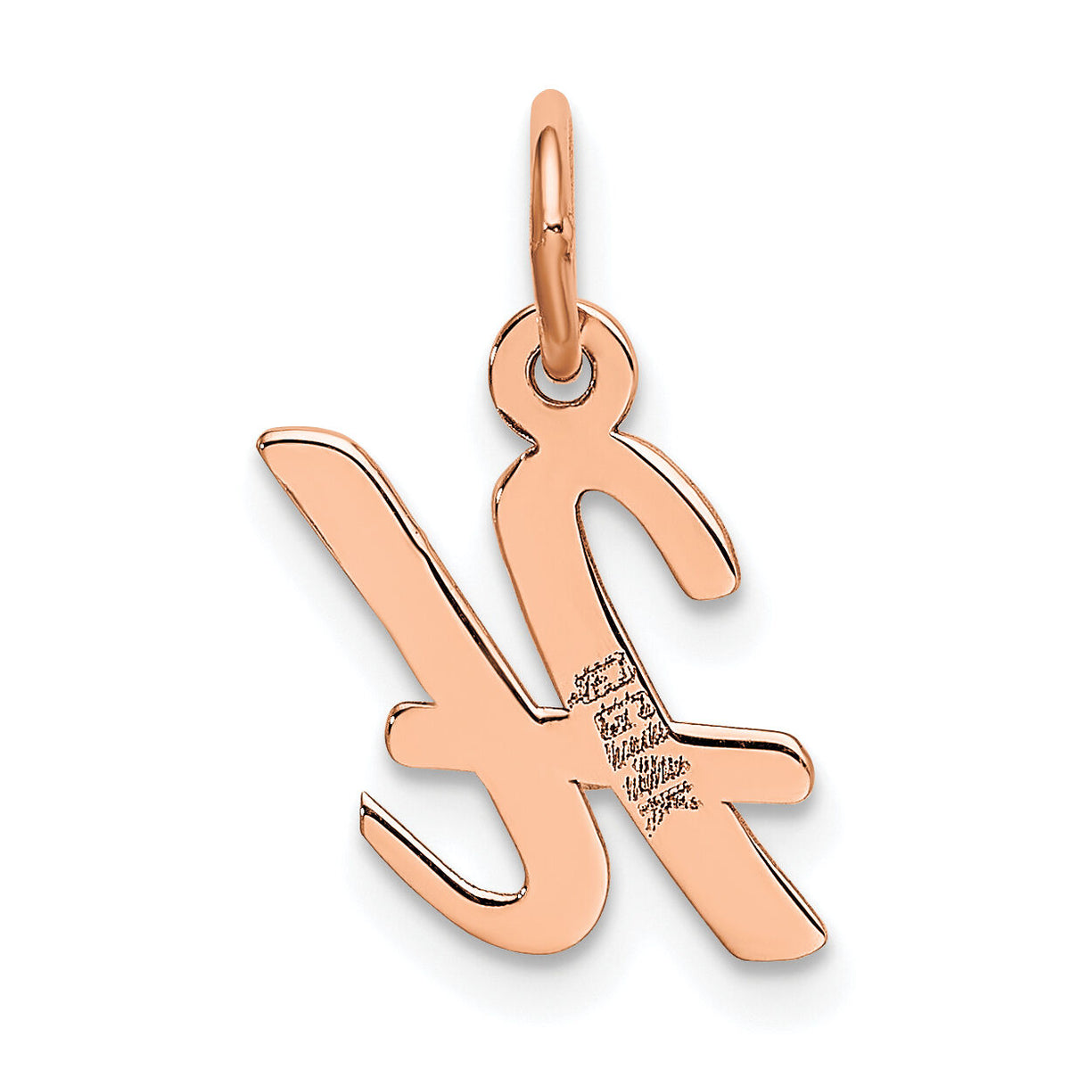 14k Rose Gold Small Script Letter H Initial Charm-YC658RH