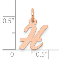 14k Rose Gold Small Script Letter H Initial Charm-YC658RH