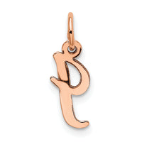 14k Rose Gold Small Script Letter I Initial Charm-YC658RI