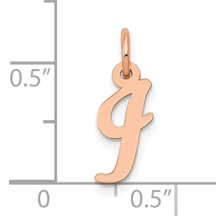 14k Rose Gold Small Script Letter I Initial Charm-YC658RI