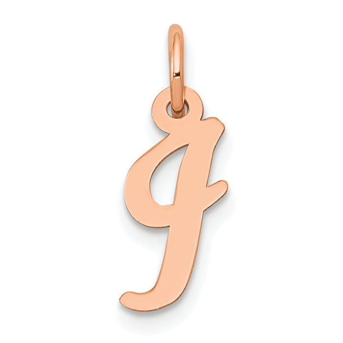 14k Rose Gold Small Script Letter I Initial Charm-YC658RI