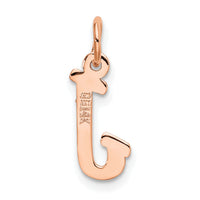 14k Rose Gold Small Script Letter J Initial Charm-YC658RJ
