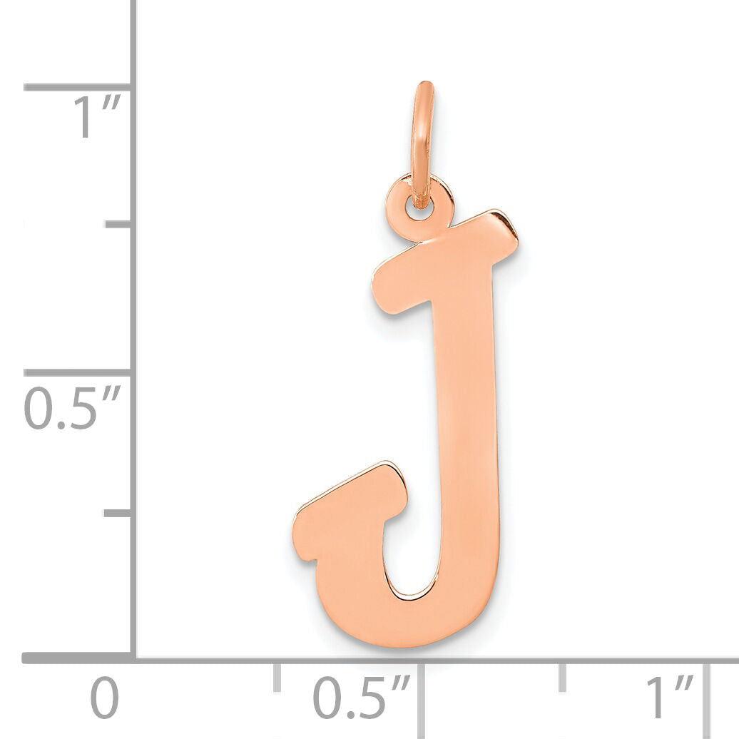 14k Rose Gold Small Script Letter J Initial Charm-YC658RJ