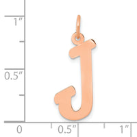 14k Rose Gold Small Script Letter J Initial Charm-YC658RJ