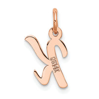 14k Rose Gold Small Script Letter K Initial Charm-YC658RK
