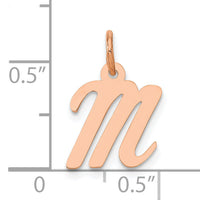 14k Rose Gold Small Script Letter M Initial Charm-YC658RM