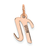 14k Rose Gold Small Script Letter N Initial Charm-YC658RN