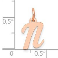14k Rose Gold Small Script Letter N Initial Charm-YC658RN