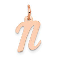 14k Rose Gold Small Script Letter N Initial Charm-YC658RN