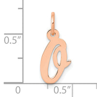 14k Rose Gold Small Script Letter O Initial Charm-YC658RO