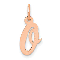 14k Rose Gold Small Script Letter O Initial Charm-YC658RO