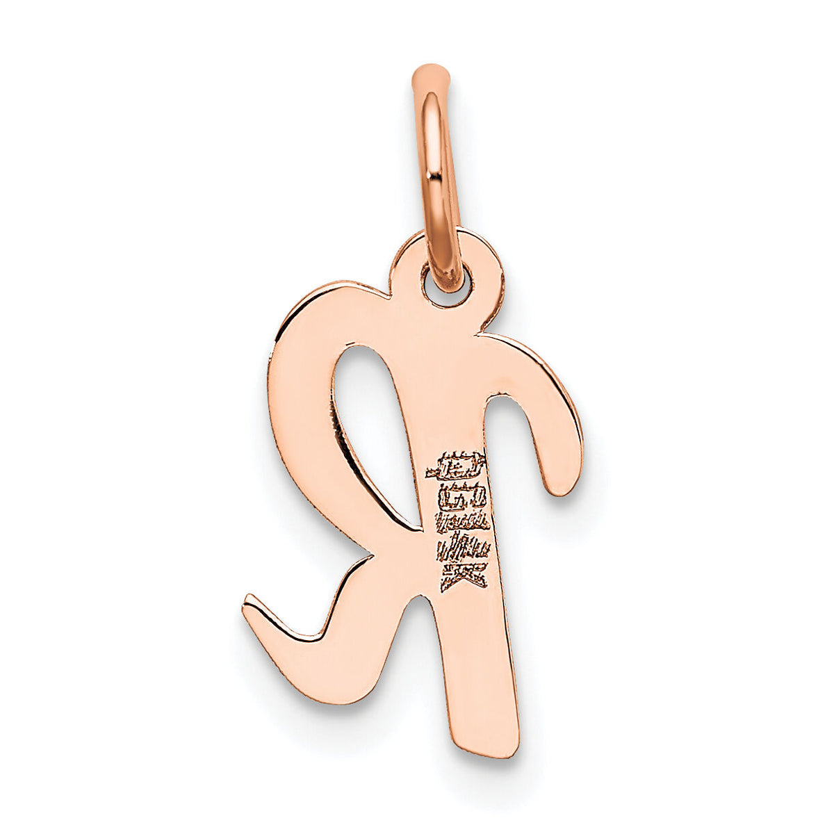 14k Rose Gold Small Script Letter R Initial Charm-YC658RR