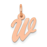 14k Rose Gold Small Script Letter W Initial Charm-YC658RW