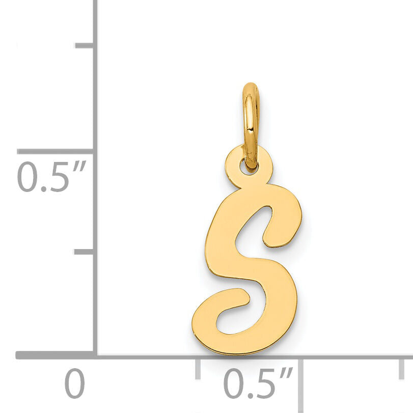 14k Small Script Letter S Initial Charm-YC658S