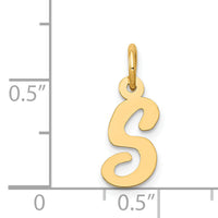 14k Small Script Letter S Initial Charm-YC658S