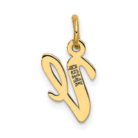 14k Small Script Letter V Initial Charm-YC658V