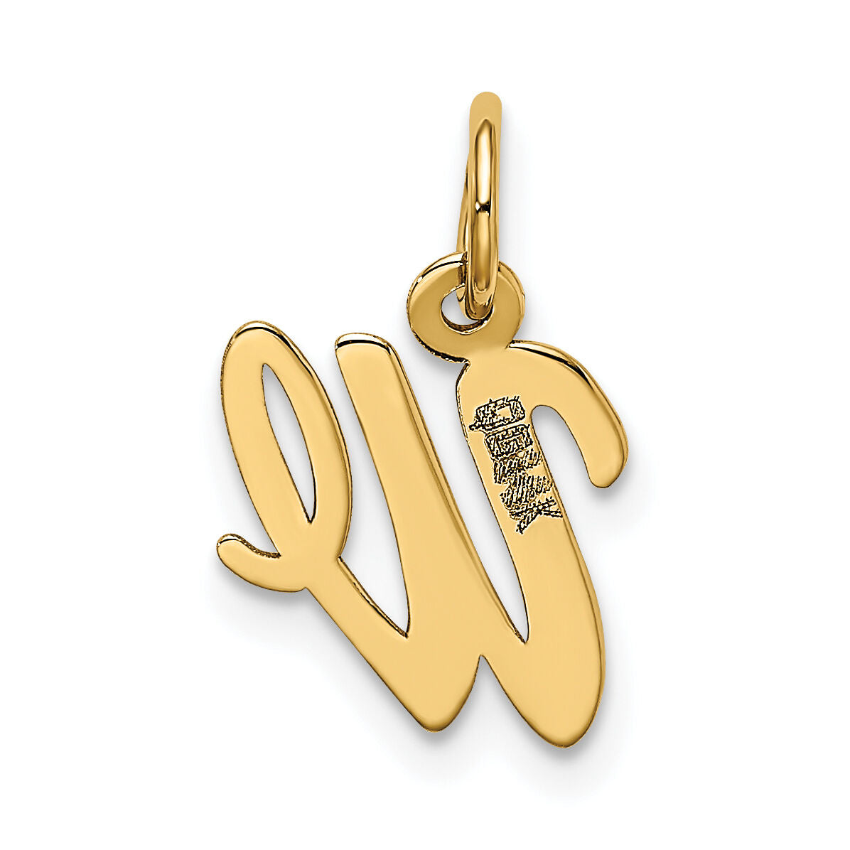 14k Small Script Letter W Initial Charm-YC658W