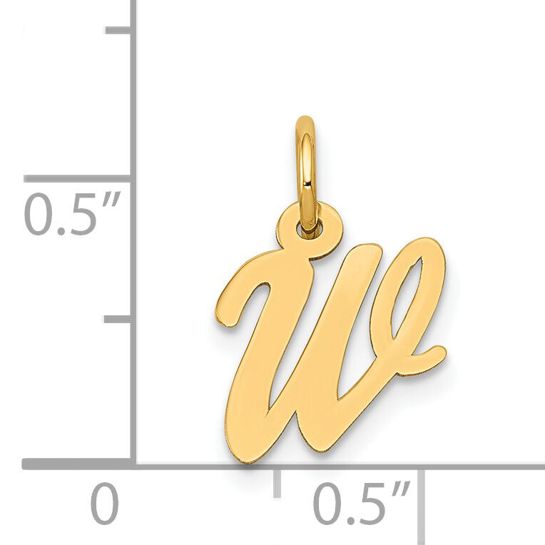 14k Small Script Letter W Initial Charm-YC658W