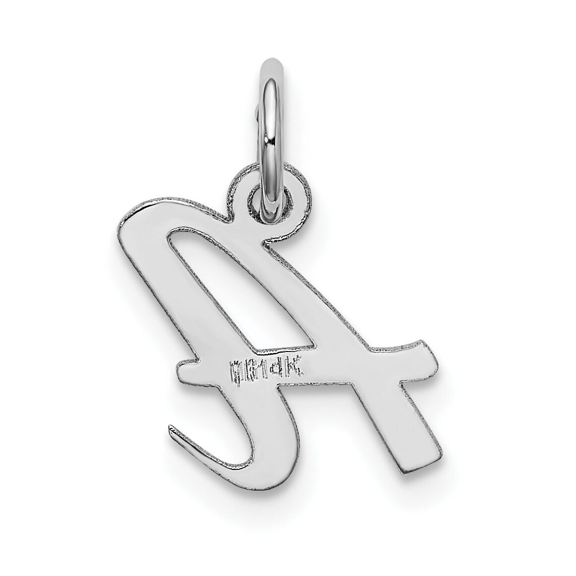 14k White Gold Small Script Letter A Initial Charm-YC659A
